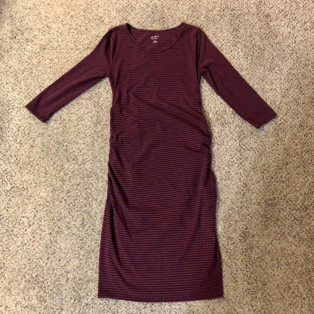 Isabel Maternity Striped Dress Womens M Used Midi